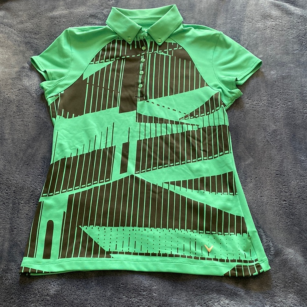 Callaway Green Graphic Polo Top